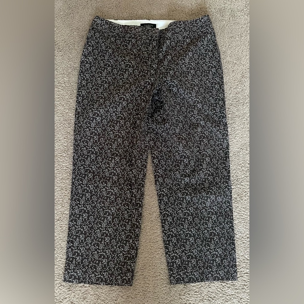 Talbots Women’s floral brown and white ankle pants